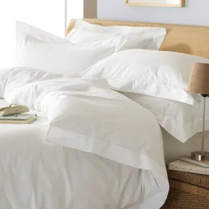 Oxford 200TC Border Panel 100% Cotton Duvet Cover Set White