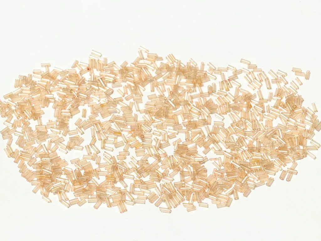 Peach Transparent Pipe / Bugle Glass Seed Beads- 4.5 mm