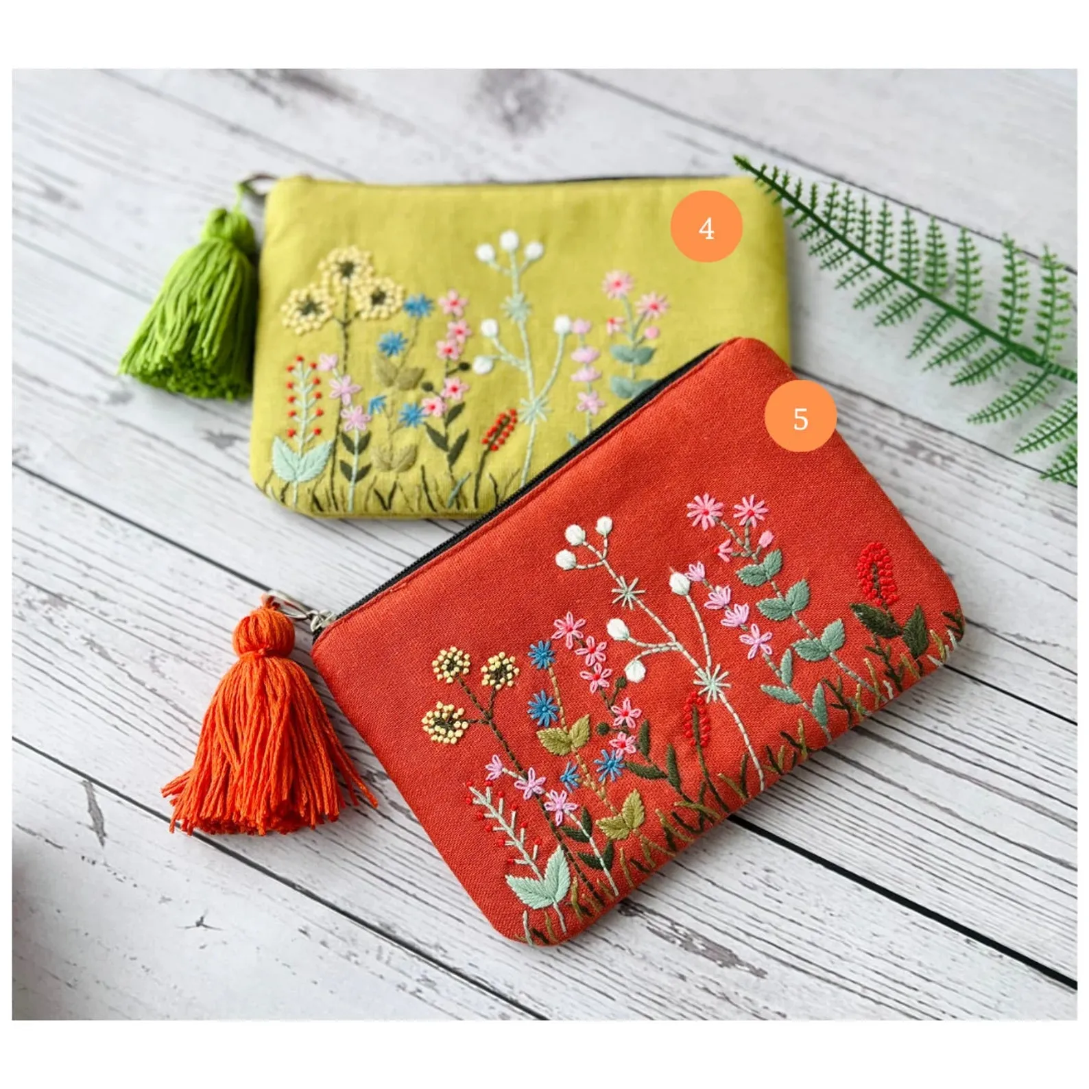 Personalized Hand Embroidered Flower Bag