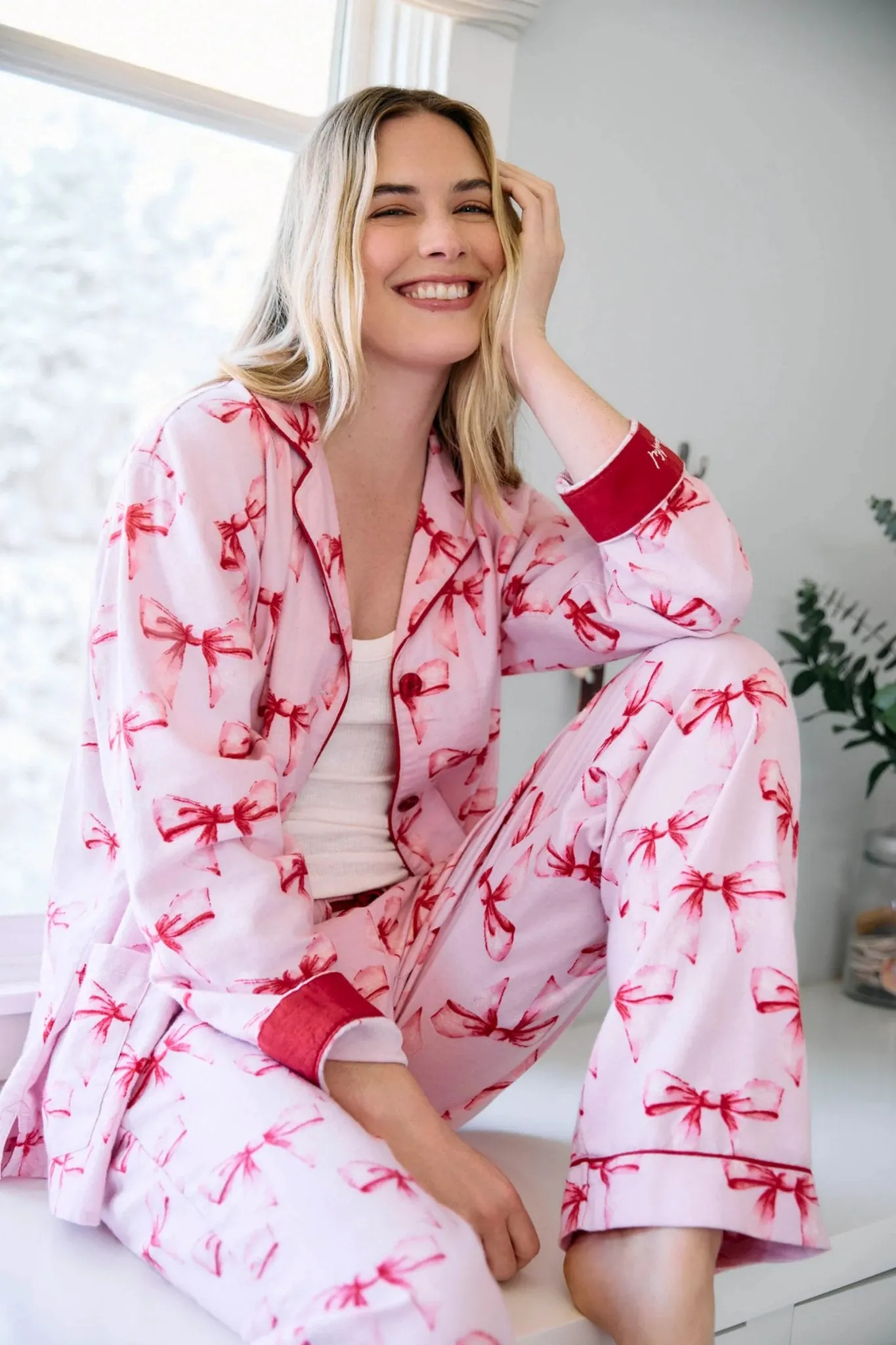 PJ Salvage: Ribbons & Bows Flannel PJ Set