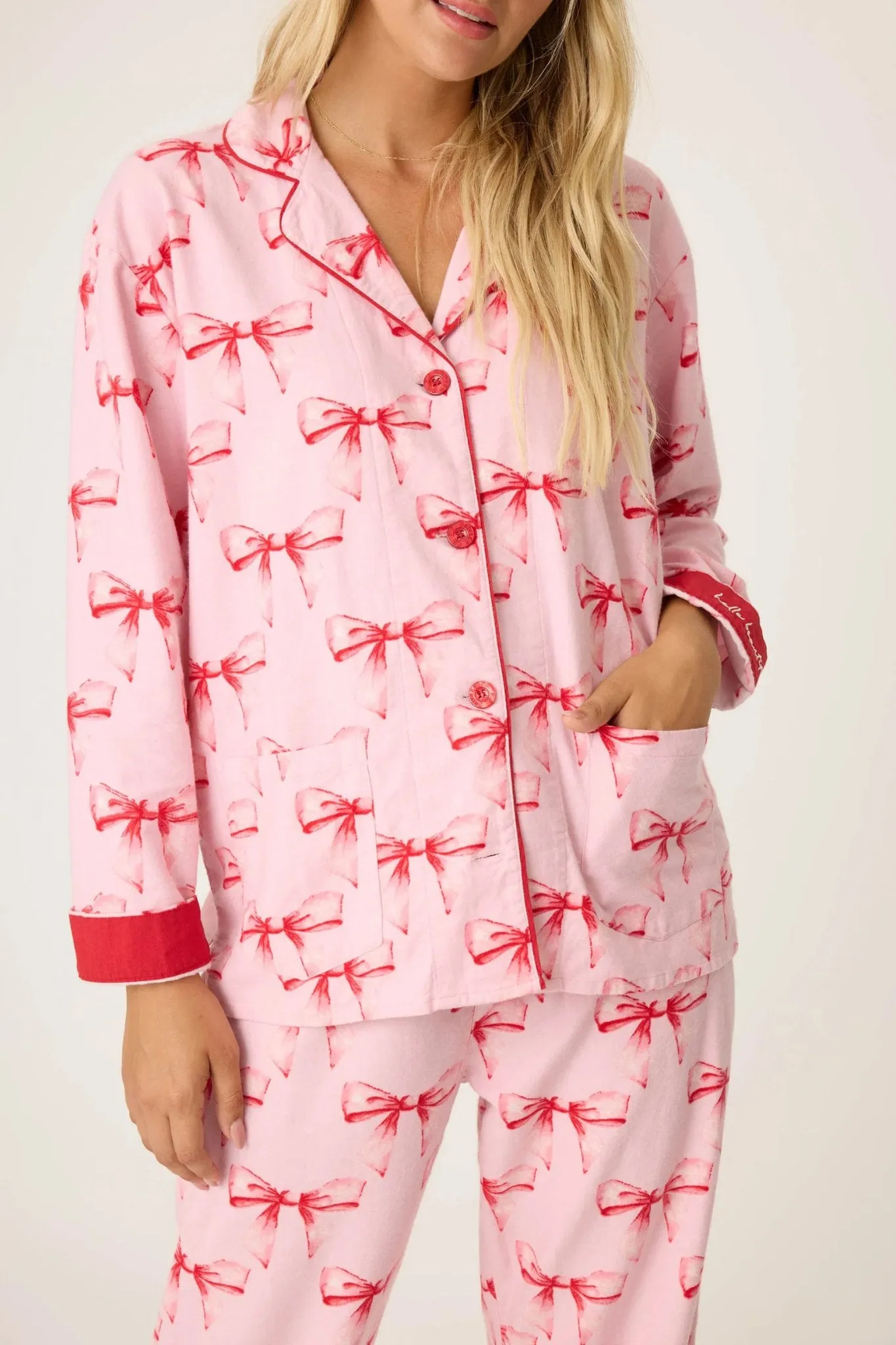 PJ Salvage: Ribbons & Bows Flannel PJ Set