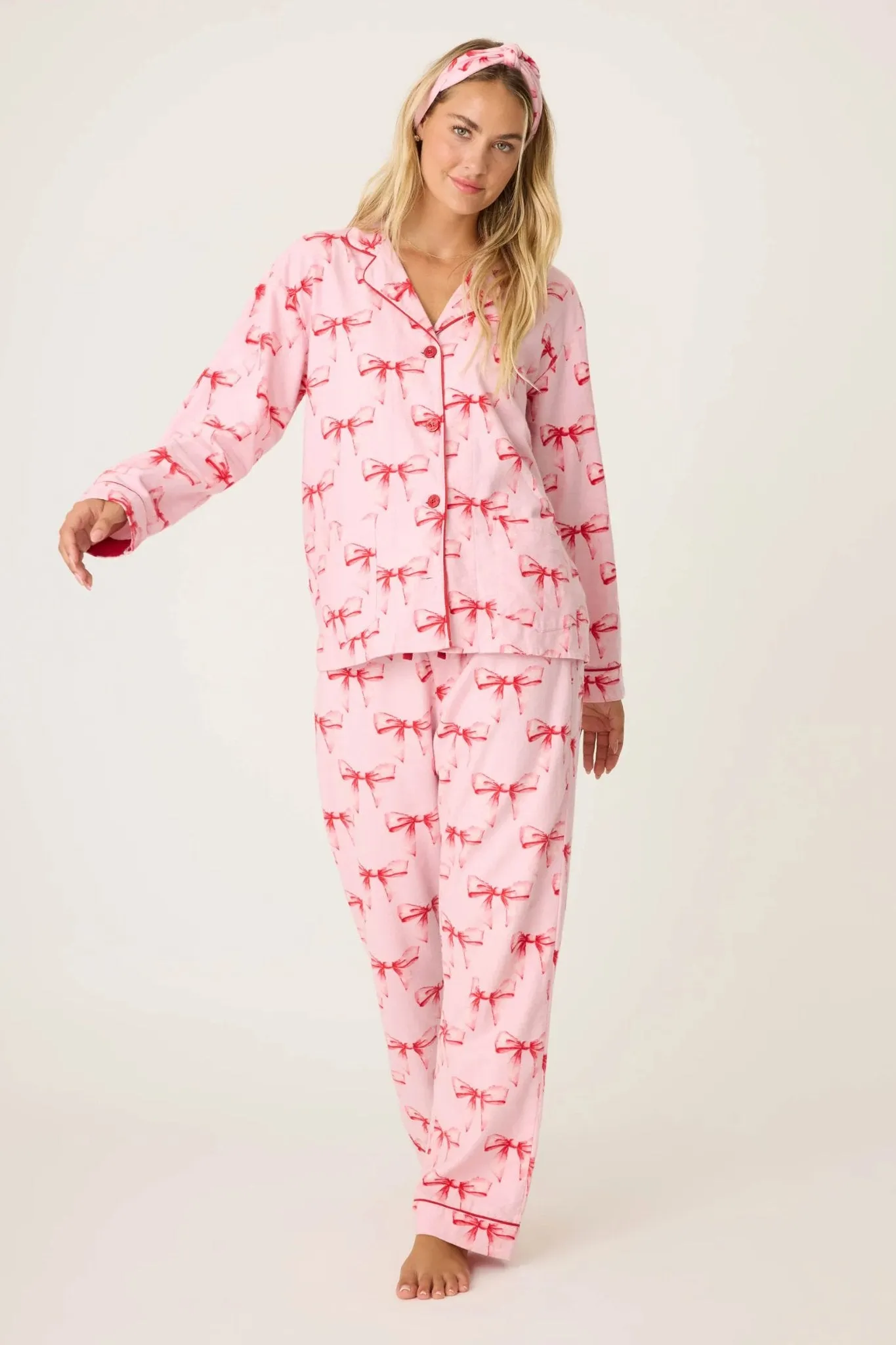 PJ Salvage: Ribbons & Bows Flannel PJ Set