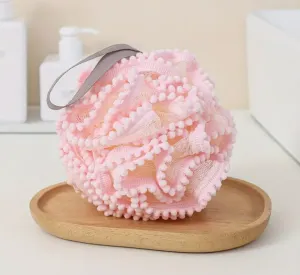 Pom Pom Mesh Loofah - Pink