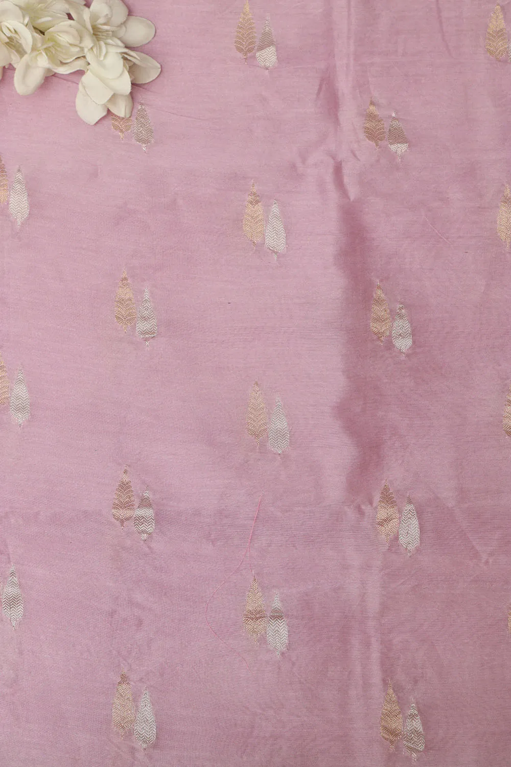 Pretty in Pink: Banarasi Chanderi Silk Fabric ( 1 Mtr )