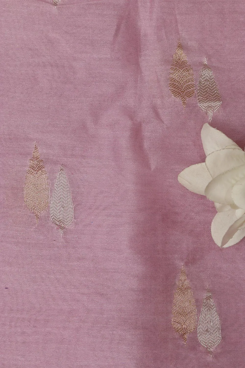 Pretty in Pink: Banarasi Chanderi Silk Fabric ( 1 Mtr )