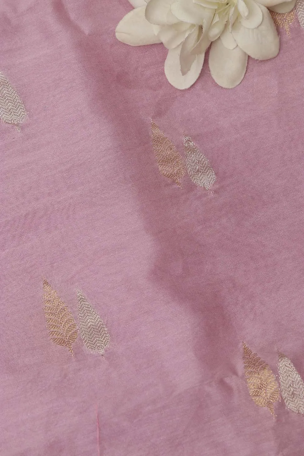 Pretty in Pink: Banarasi Chanderi Silk Fabric ( 1 Mtr )
