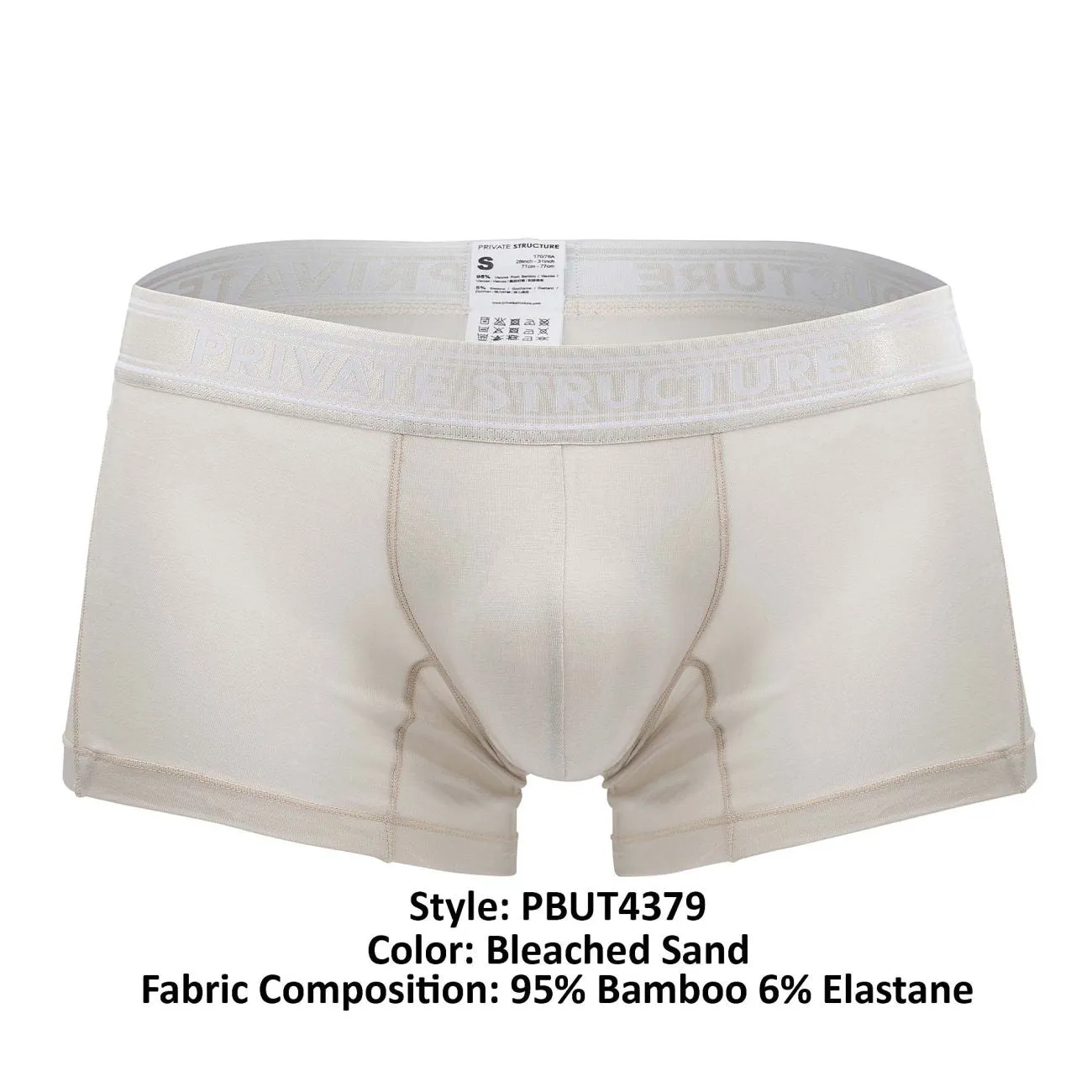 Private Structure PBUT4379 Bamboo Mid Waist Trunks Color Bleached Sand