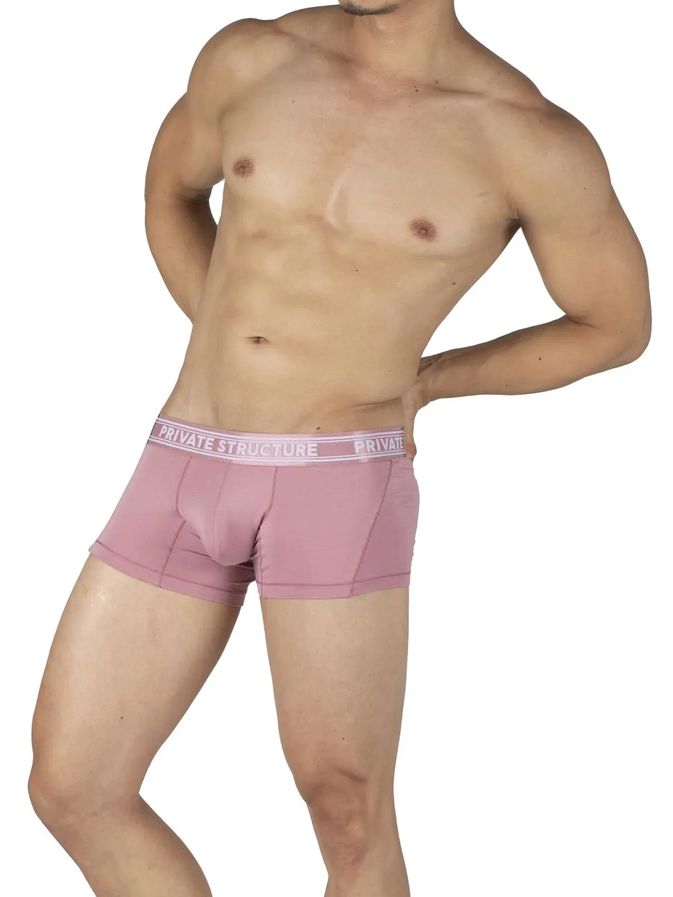 Private Structure PBUT4379 Bamboo Mid Waist Trunks Color Smoke Red
