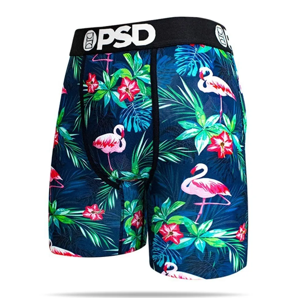 PSD Mens Hawaiian Flamingos Flowers Trees Athletic Boxer Briefs XX-Large Underwear - E11911024-GREEN-XXL