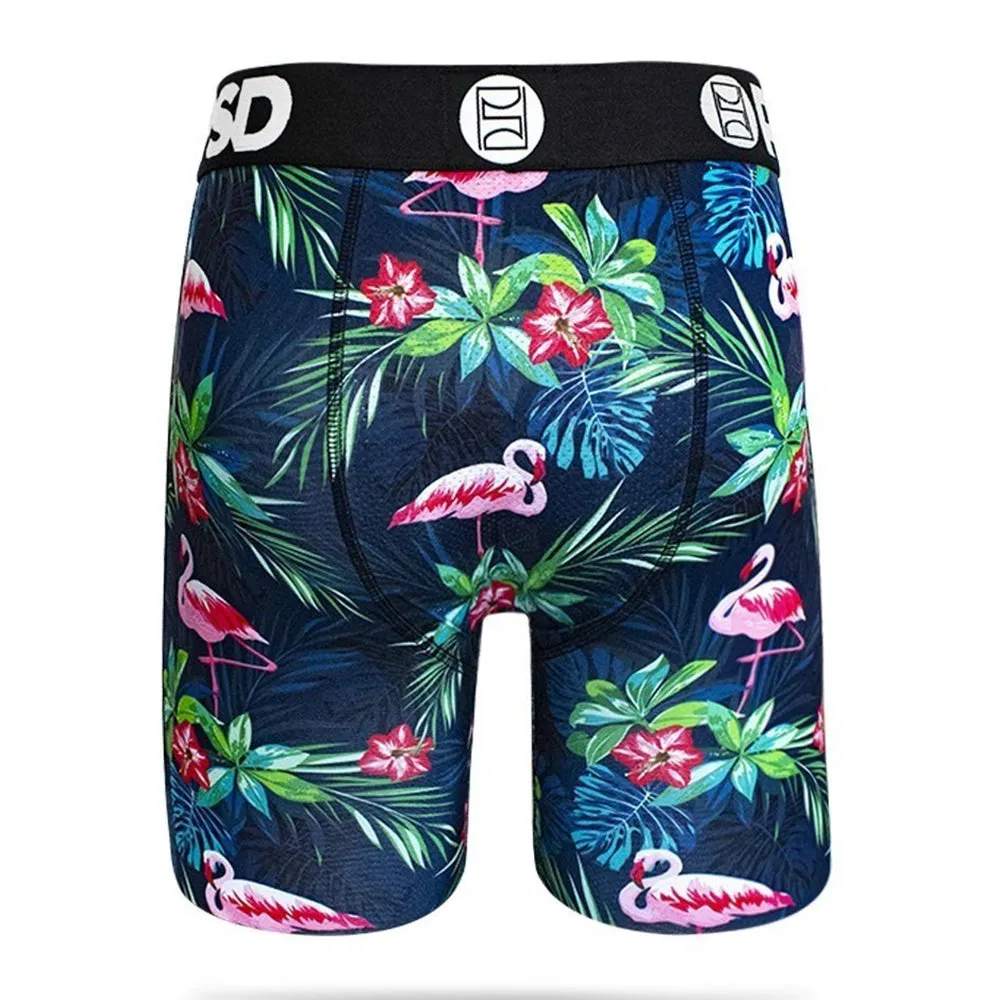 PSD Mens Hawaiian Flamingos Flowers Trees Athletic Boxer Briefs XX-Large Underwear - E11911024-GREEN-XXL