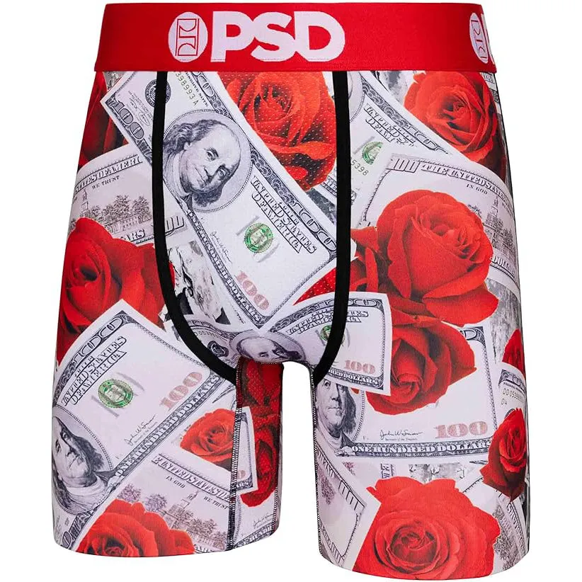 PSD Men's Multicolor Moisture-wicking Fabric 100 Roses Boxer Brief Large Underwear - 423180006-MUL-L