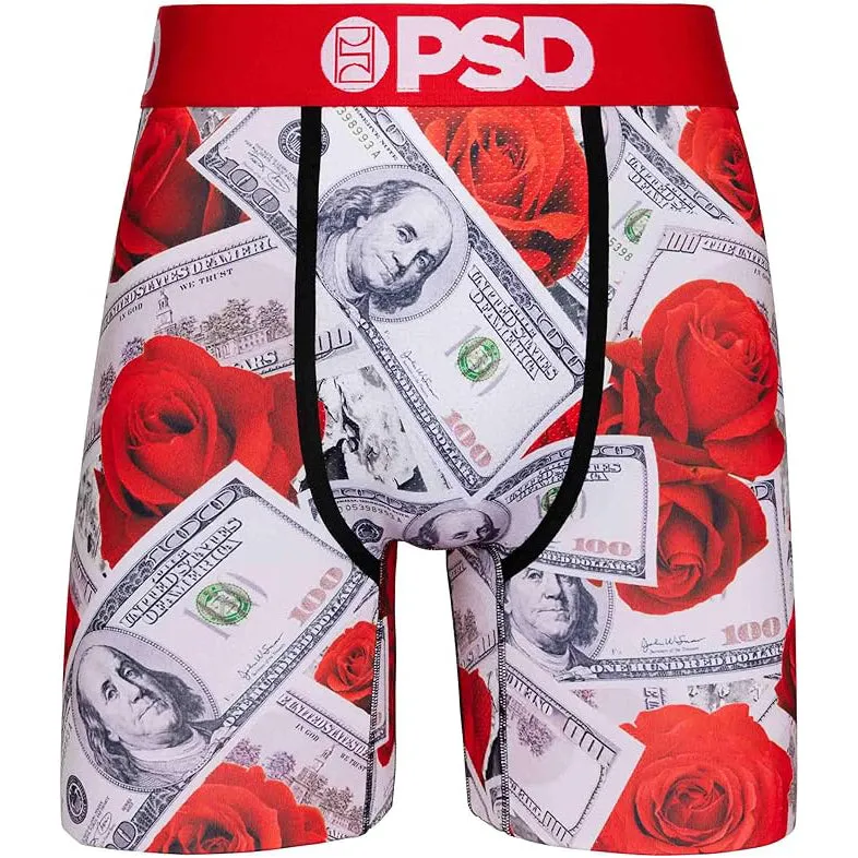 PSD Men's Multicolor Moisture-wicking Fabric 100 Roses Boxer Brief Large Underwear - 423180006-MUL-L