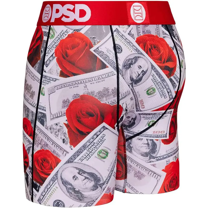 PSD Men's Multicolor Moisture-wicking Fabric 100 Roses Boxer Brief Large Underwear - 423180006-MUL-L