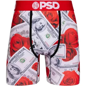PSD Men's Multicolor Moisture-wicking Fabric 100 Roses Boxer Brief Medium Underwear - 423180006-MUL-M