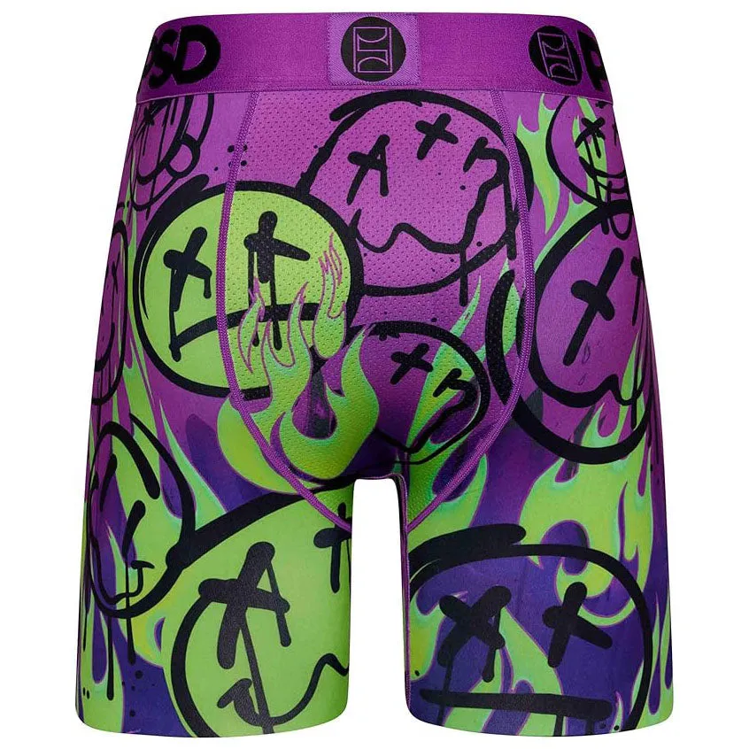 PSD Men's Multicolor Moisture-Wicking Fabric Acid Smiles Boxer Brief Small Underwear - 423180053-MUL-S