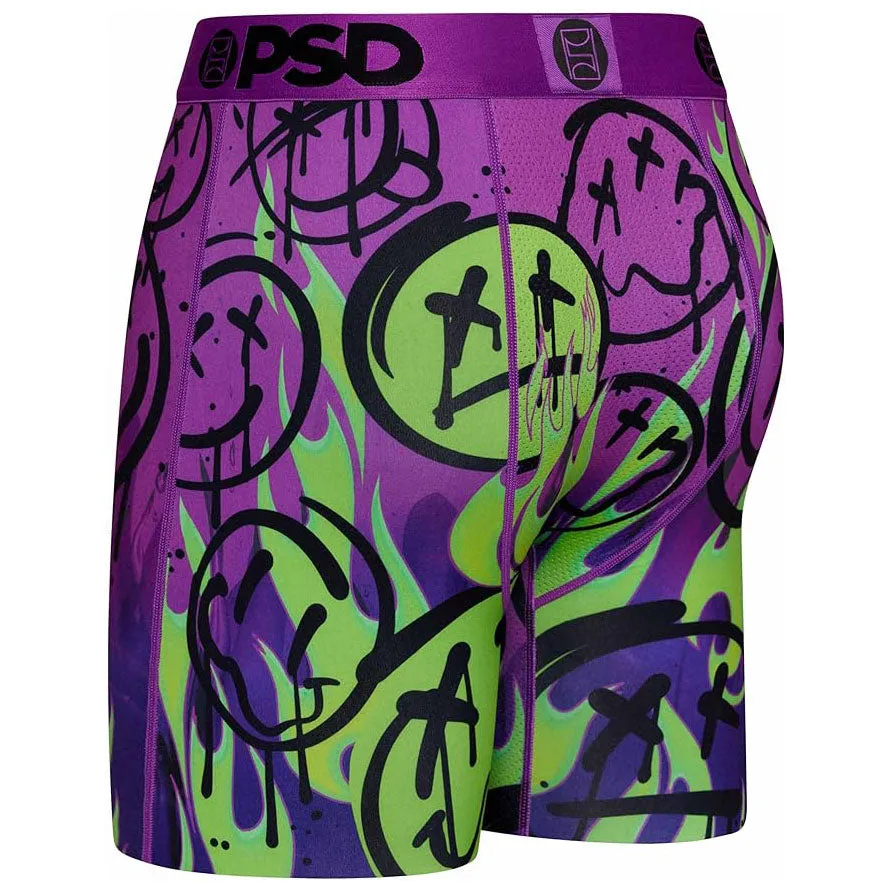 PSD Men's Multicolor Moisture-Wicking Fabric Acid Smiles Boxer Brief Small Underwear - 423180053-MUL-S
