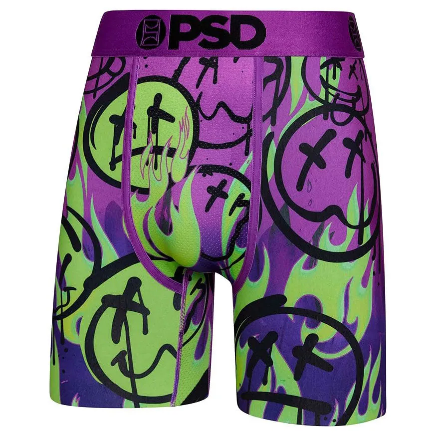 PSD Men's Multicolor Moisture-Wicking Fabric Acid Smiles Boxer Brief Small Underwear - 423180053-MUL-S