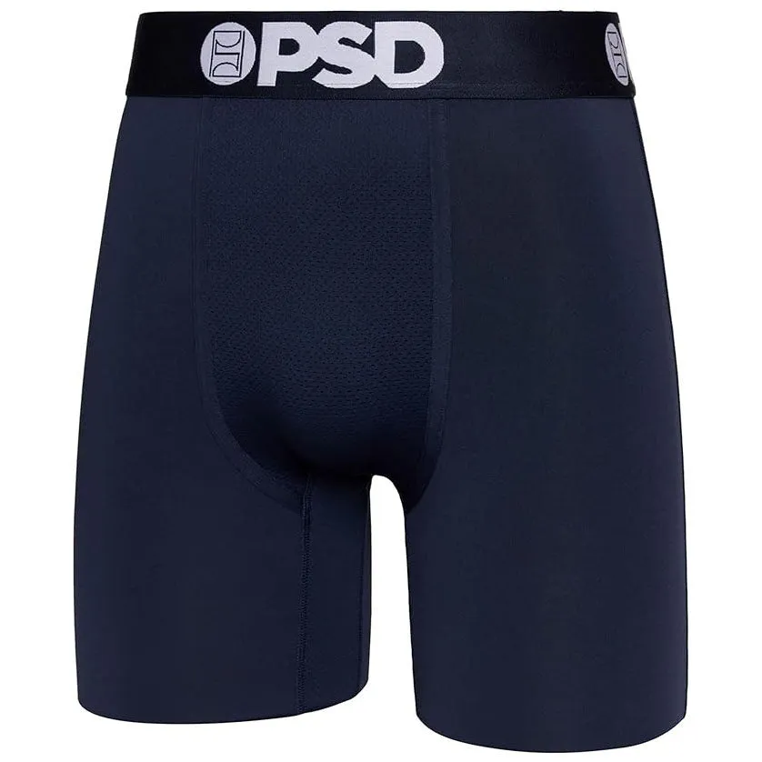 PSD Men's Navy Moisture-Wicking Fabric Sld Boxer Brief Small Underwear - 423180228-NVY-S