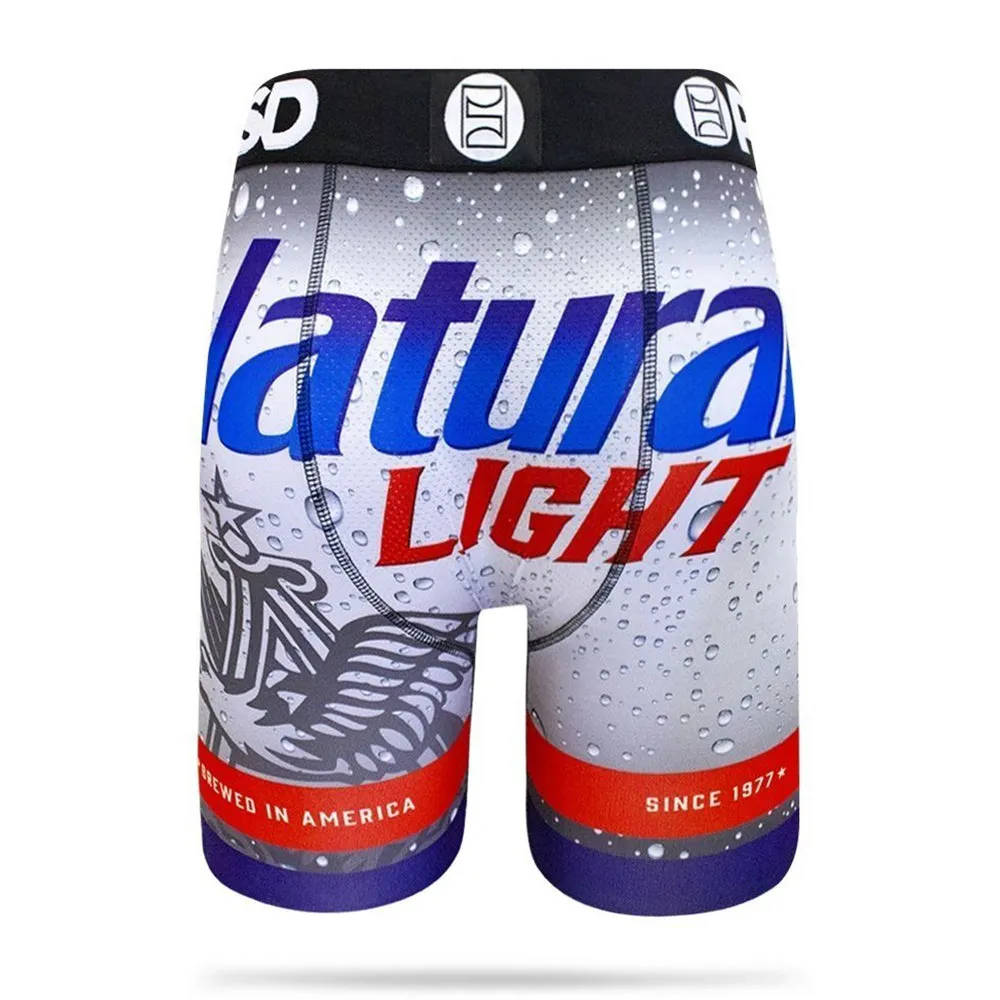 PSD Natty Natural Light Mens Blue Beer Box Urban Boxer Briefs Large Underwear - E11911001-BLUE-L