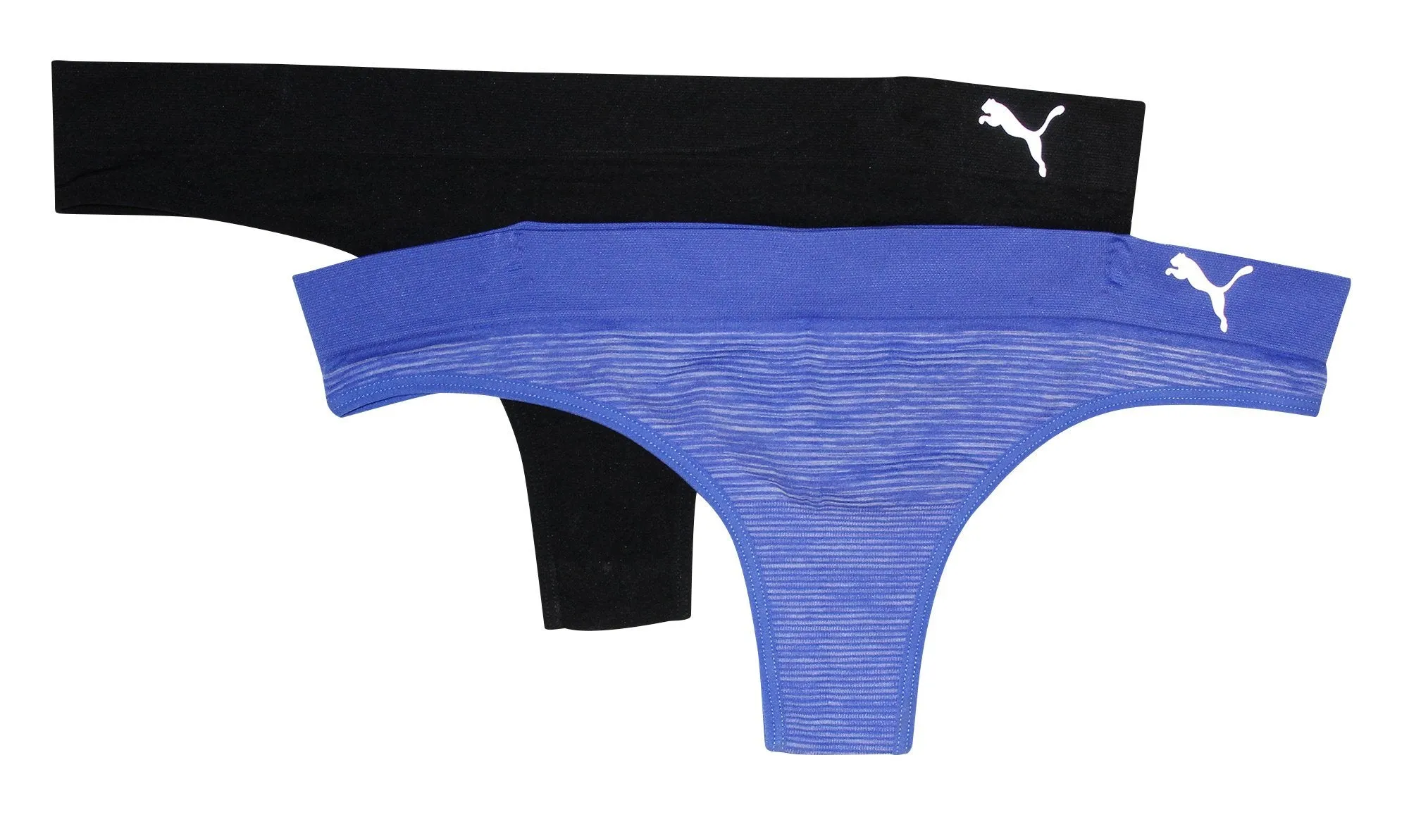 Puma Women's 2-Pack Seamless Super Soft Sport Stretch Thong Panty