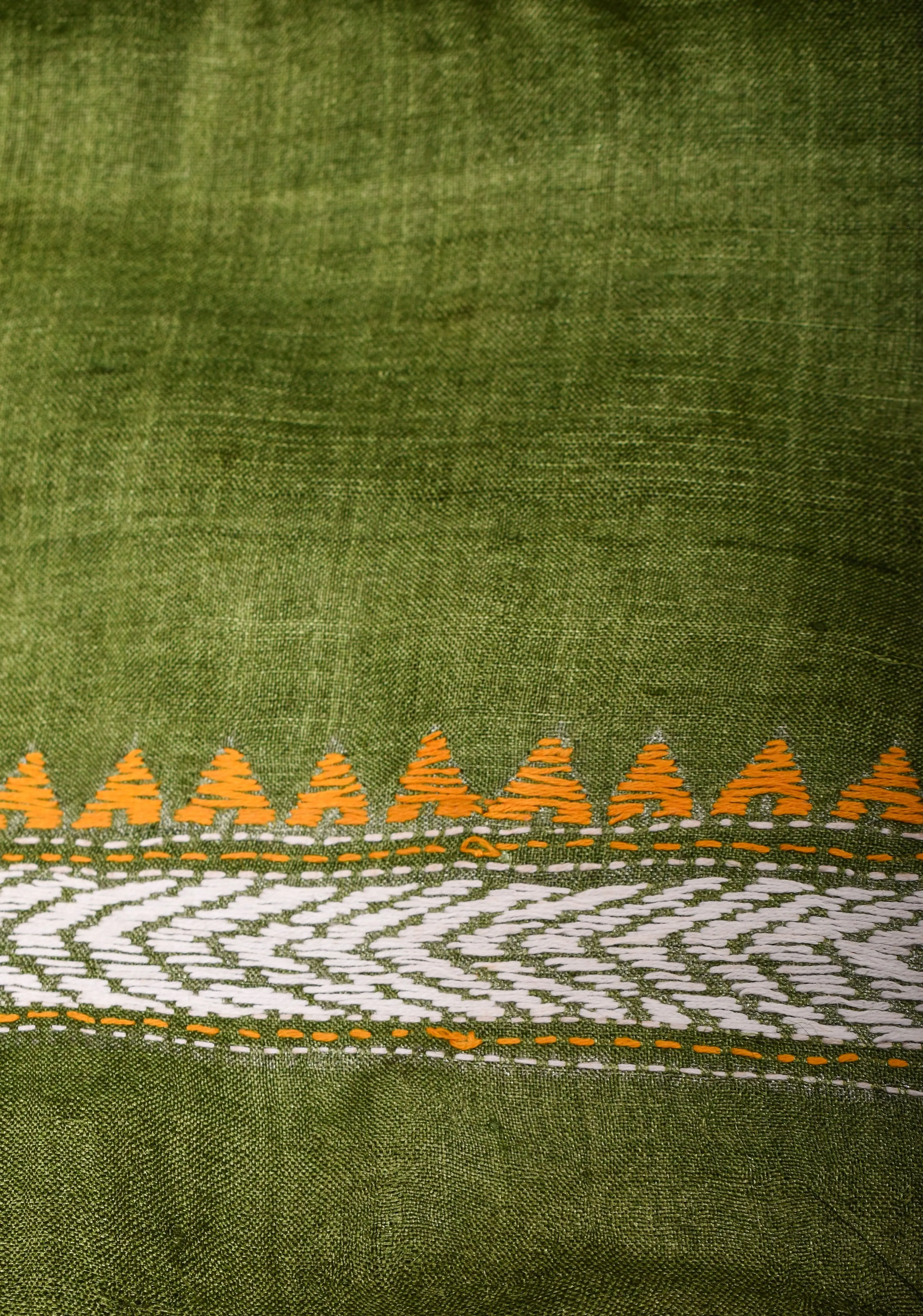 Pure Tussar Silk Saree in Light Maroon and Henna Green  half and Half design with Full Jaal Pallu and Rising Borders | SILK MARK CERTIFIED