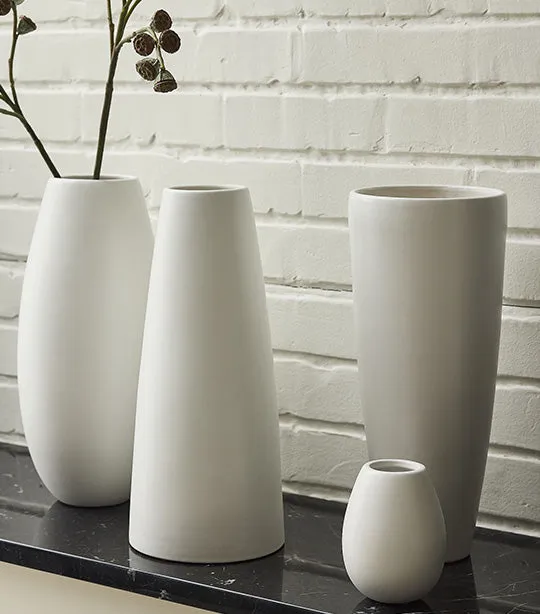 Pure White Matte Ceramic Vases
