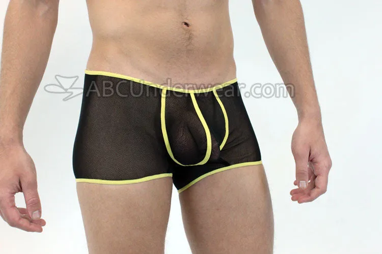 Rave Black Mens Mesh Trunk Underwear with contrast - BLOWOUT SALE!