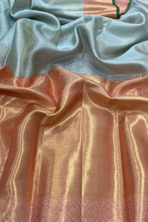 Regal Blue Kanjeevaram Silk Saree: Handloom Luxury