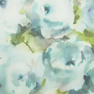 Rosa Printed Cotton Fabric (By The Metre) Duck Egg