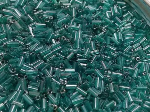 Sea Green Transparent Pipe / Bugle Glass Seed Beads (Wholesale)