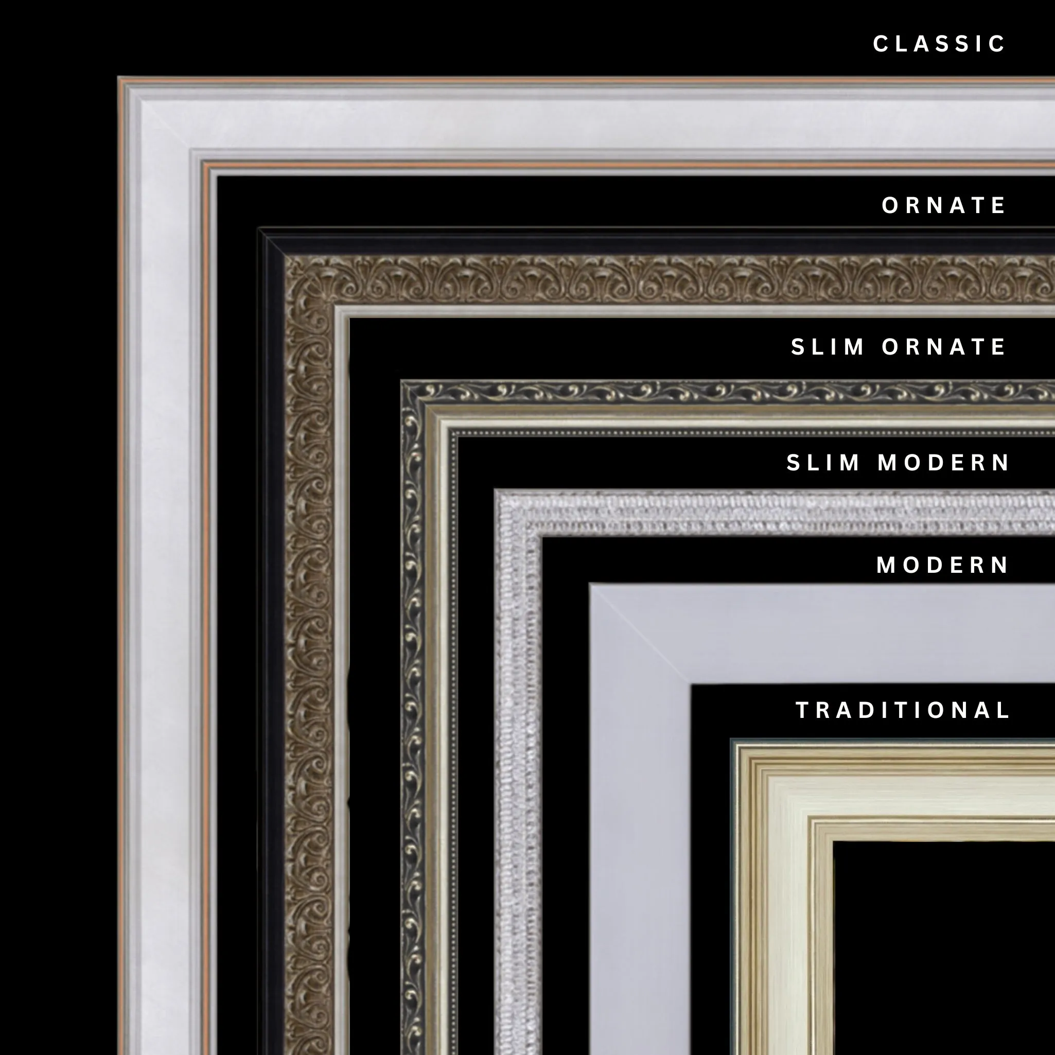 Silver 14x48 Picture Frame Ornate Traditional Classic Antique