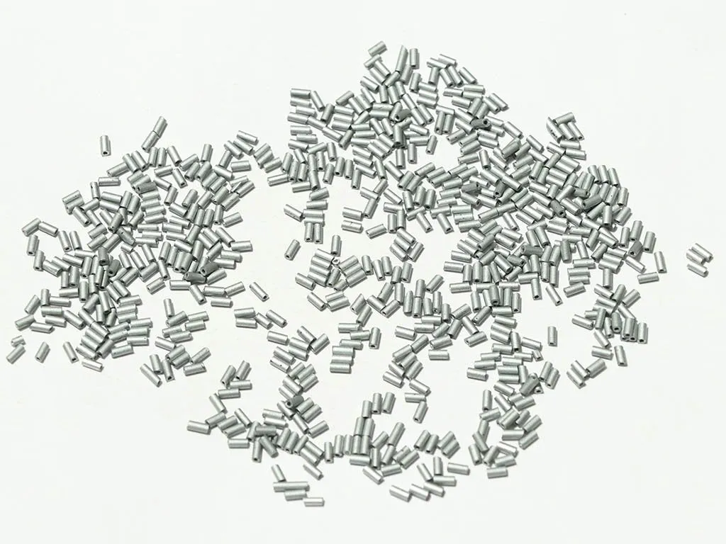 Spray Silver Opaque Pipe / Bugle Glass Seed Beads
