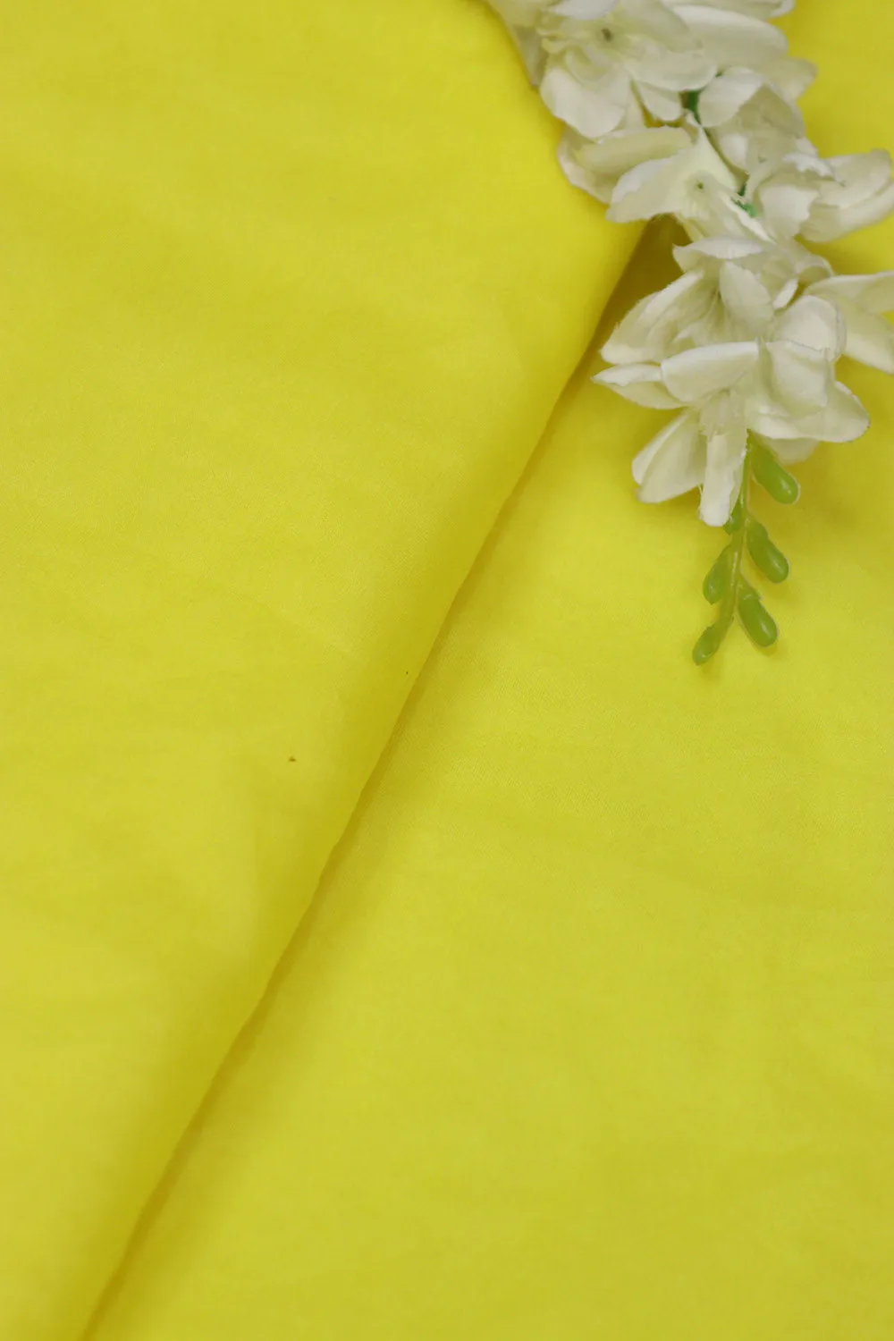 Sunshine Yellow Organza Silk Fabric - Plain Design  ( 1 Mtr )