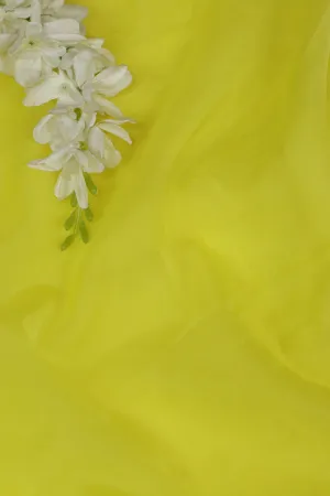 Sunshine Yellow Organza Silk Fabric - Plain Design  ( 1 Mtr )