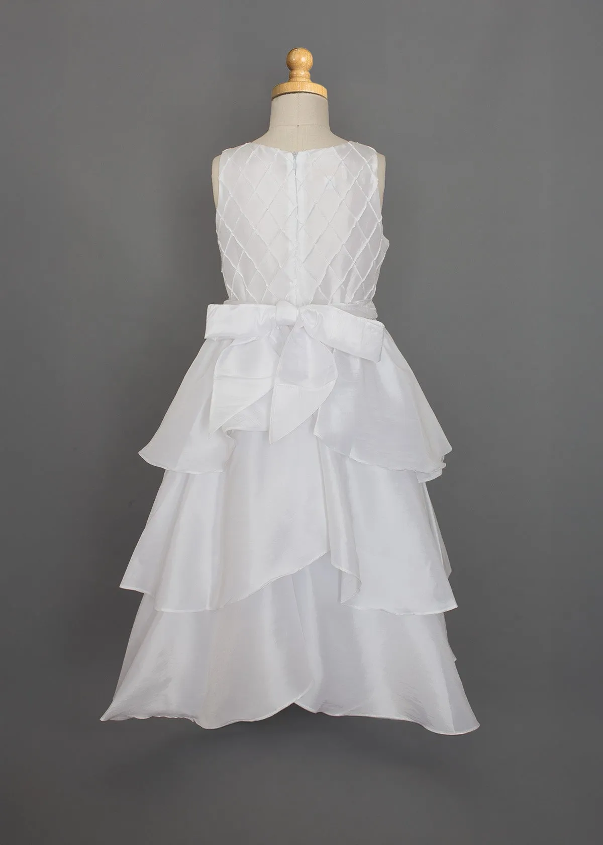 Taffeta Latice Bodice with Tiered Skirt Dress