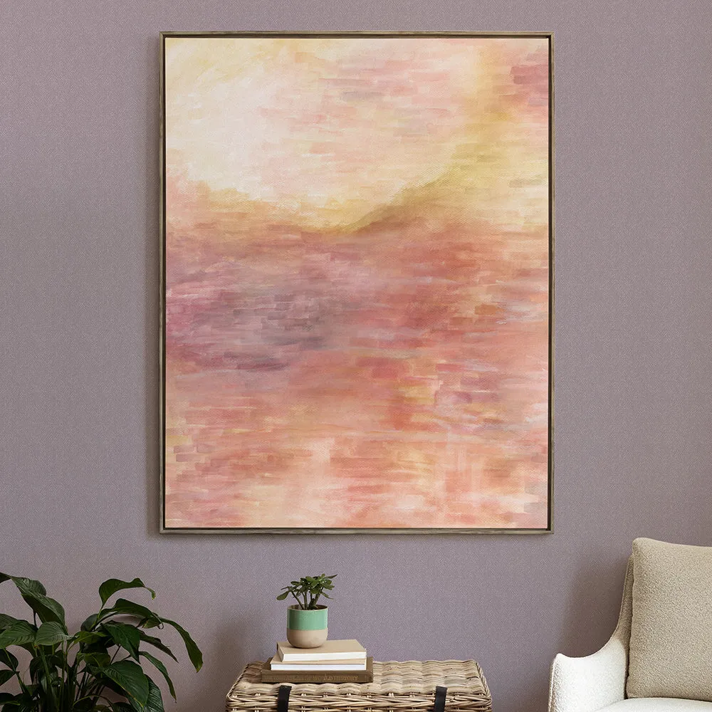 Tulla Saffron Framed Canvas Stone