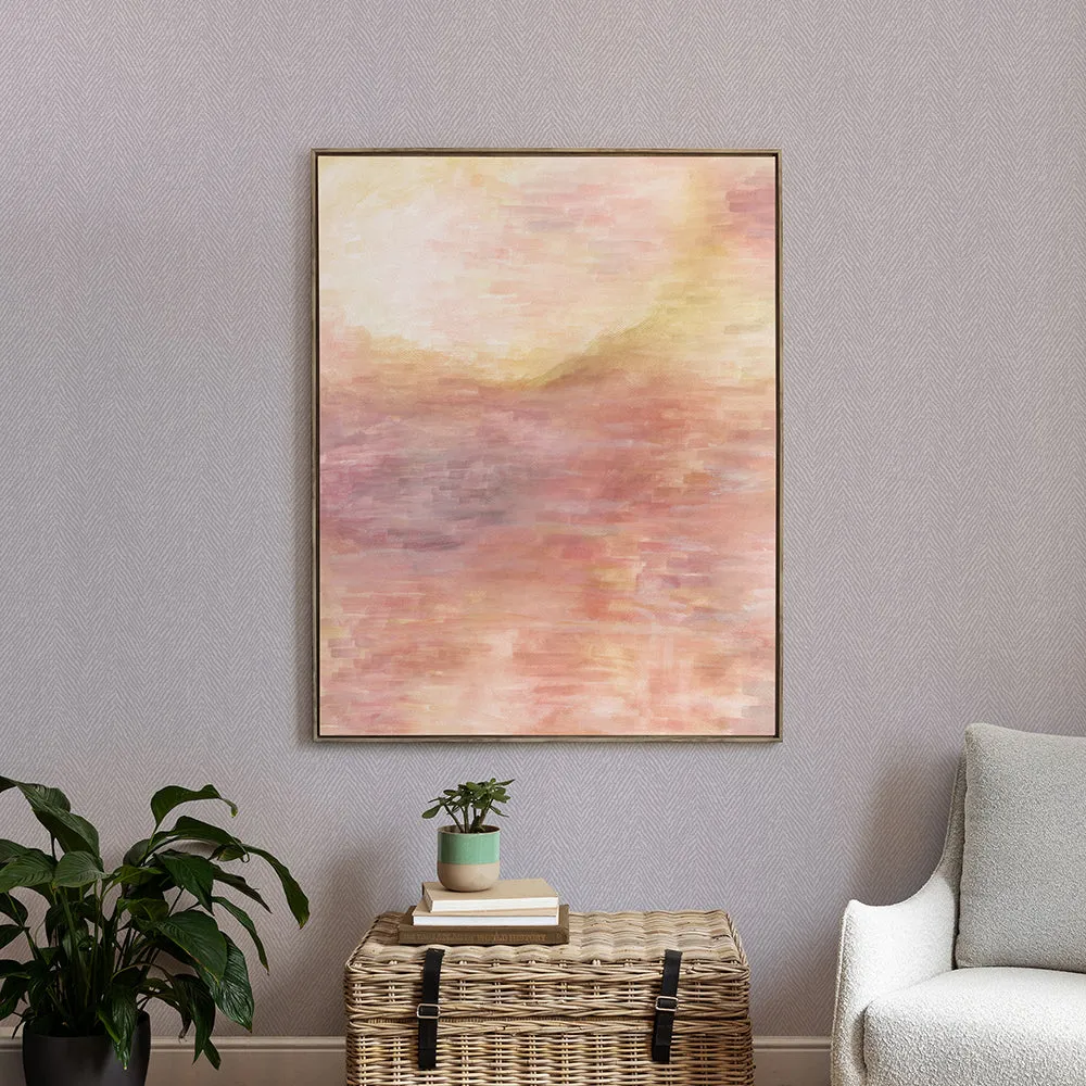 Tulla Saffron Framed Canvas Stone