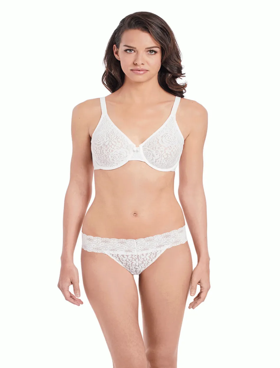 Wacoal Halo Lace Moulded Underwire Bra, Ivory