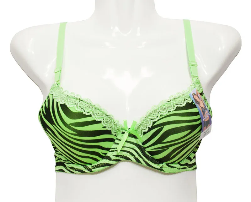 Women's Sexy Zebra Printed Full Cup Coverage Bras