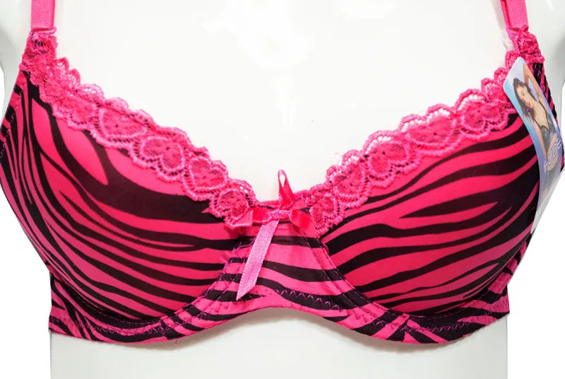 Women's Sexy Zebra Printed Full Cup Coverage Bras