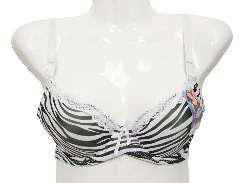 Women's Sexy Zebra Printed Full Cup Coverage Bras
