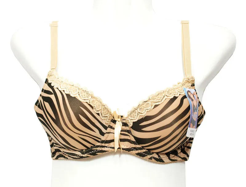Women's Sexy Zebra Printed Full Cup Coverage Bras