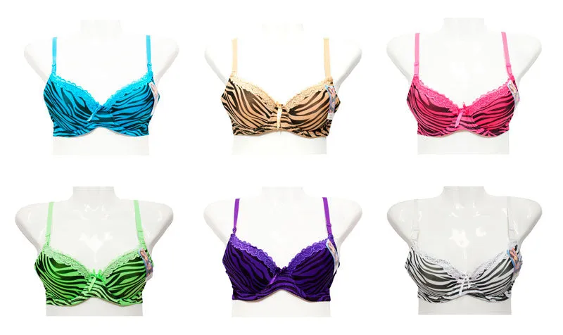 Women's Sexy Zebra Printed Full Cup Coverage Bras