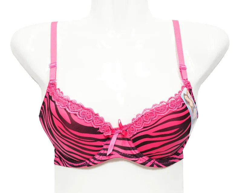 Women's Sexy Zebra Printed Full Cup Coverage Bras
