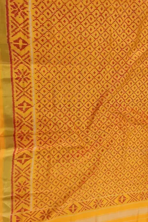 Yellow Patola Handloom Silk Ikat Dupatta