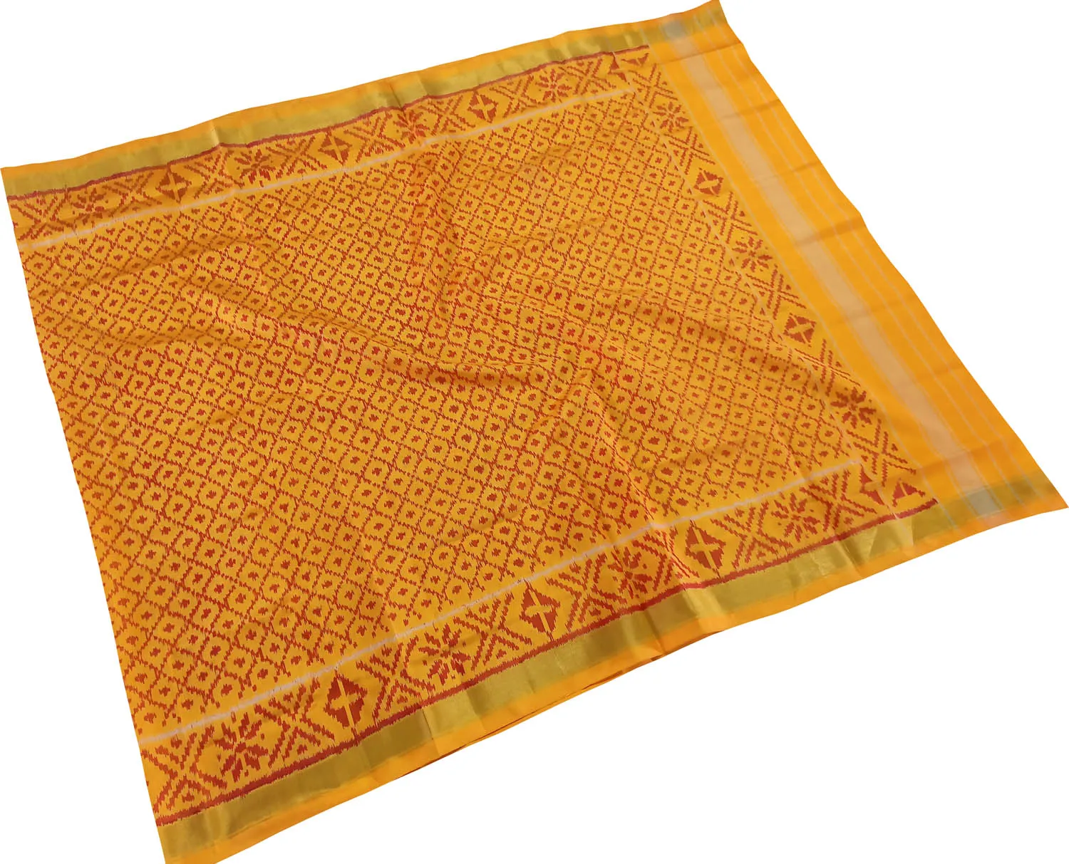 Yellow Patola Handloom Silk Ikat Dupatta