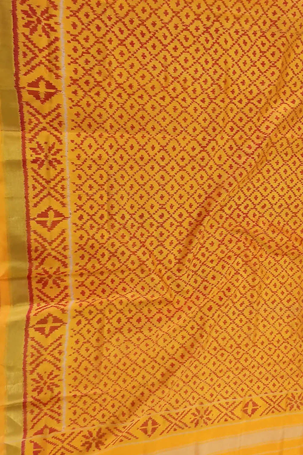 Yellow Patola Handloom Silk Ikat Dupatta